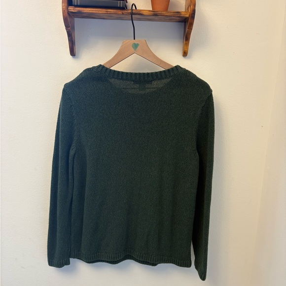 Christopher & Banks Green Snowman Sweater Corduroy Sequin Embroidered Cozy - Picture 6 of 6